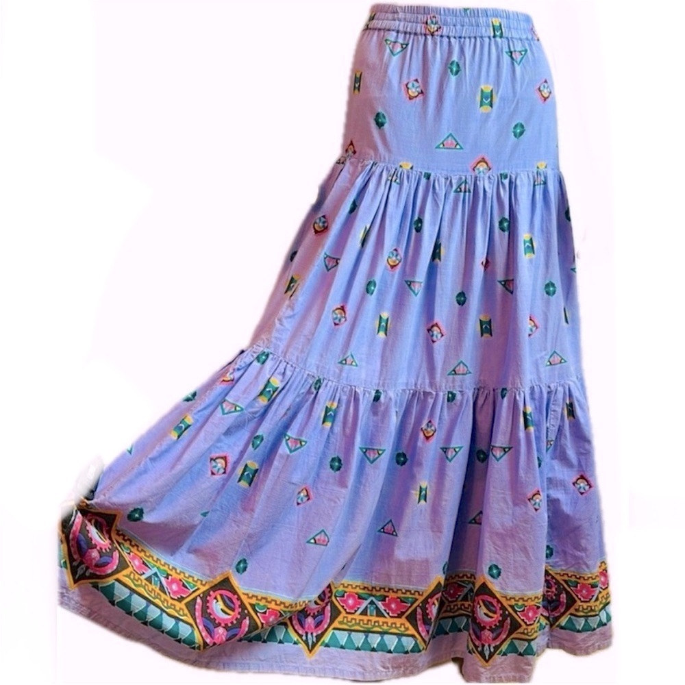 Authentic Vintage Adobe Rose 1992 Western purple lavender cotton skirt